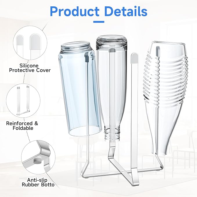 Water Bottle Drying Rack, Collapsible Bottle Rack Dryer, Stainless Steel Baby - Image 4
