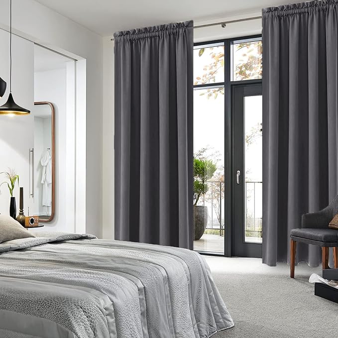 DWCN Blackout Curtains for Bedroom 84 Inch Length 2 Panels Set, Solid Thermal - Image 2