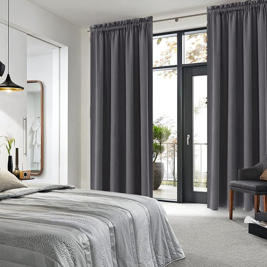 DWCN Blackout Curtains for Bedroom 84 Inch Length 2 Panels Set, Solid Thermal - Image 2
