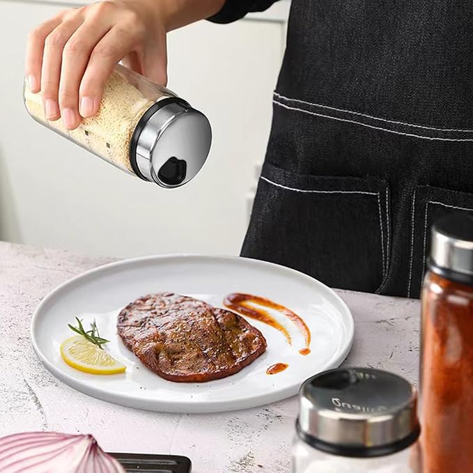 2 Piece 4-Neck Glass Seasoning Shakers - Image 2