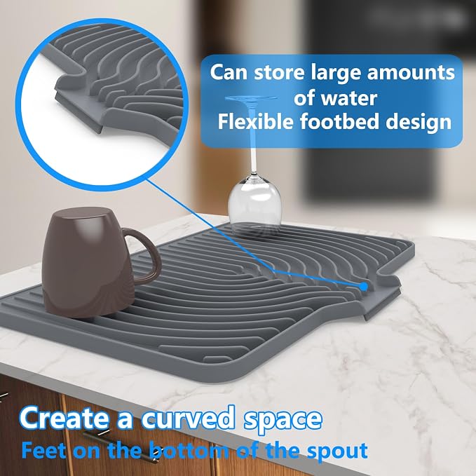 Dish Drying Matt for Kitchen Counter, Kitchen Dry Mats for Dishes Drying Pad - Image 4