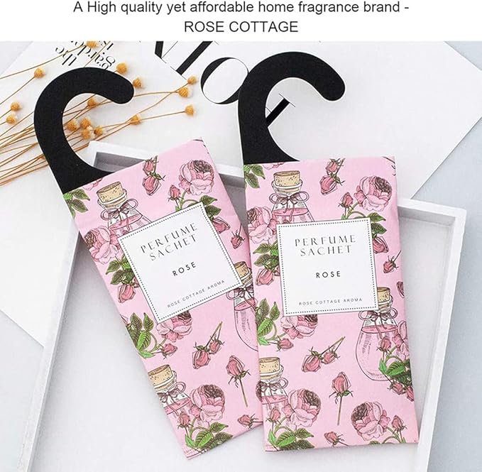 ROSE COTTAGE Large 12 Packs Rose Hanging Closet Deodorizer Air Freshener Long - Image 6