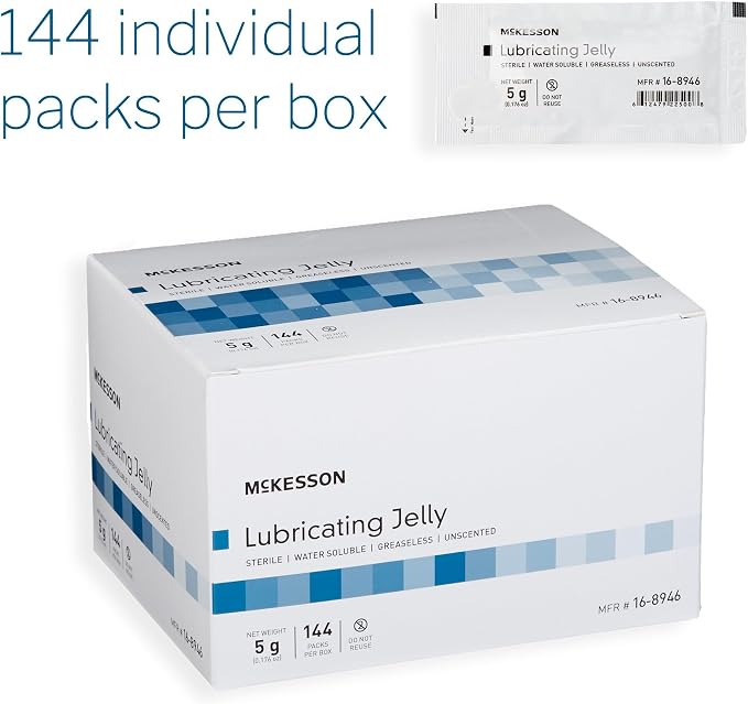 McKesson Lubricating Jelly, 5 g Water Based Non-Sticky Lube, Water Soluble - Image 6