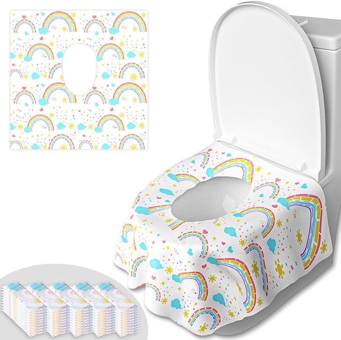 50 PCS Disposable Toilet Seat Covers, Extra Large Portable Potty Seat Covers by Peyazoco