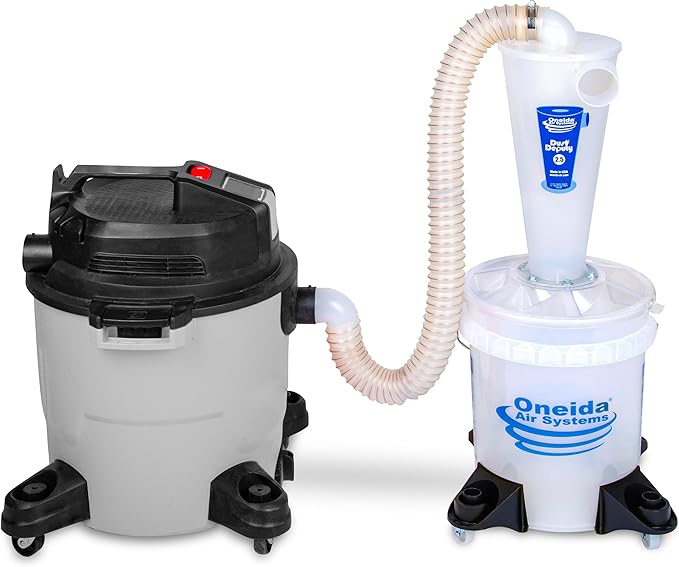 Oneida Air Systems Dust Collector & Cyclone Separator Kit w/ Clear Bucket - Image 6