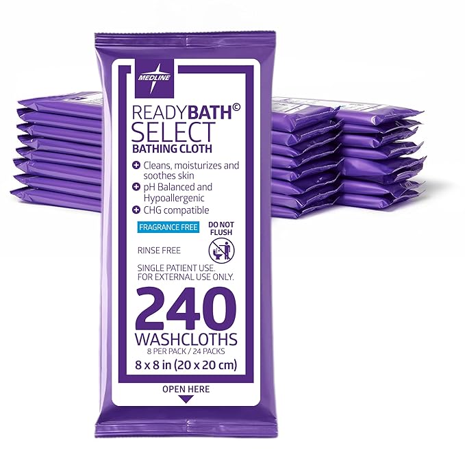 Medline Readybath Body Wipes, Shower and Bath by Medline