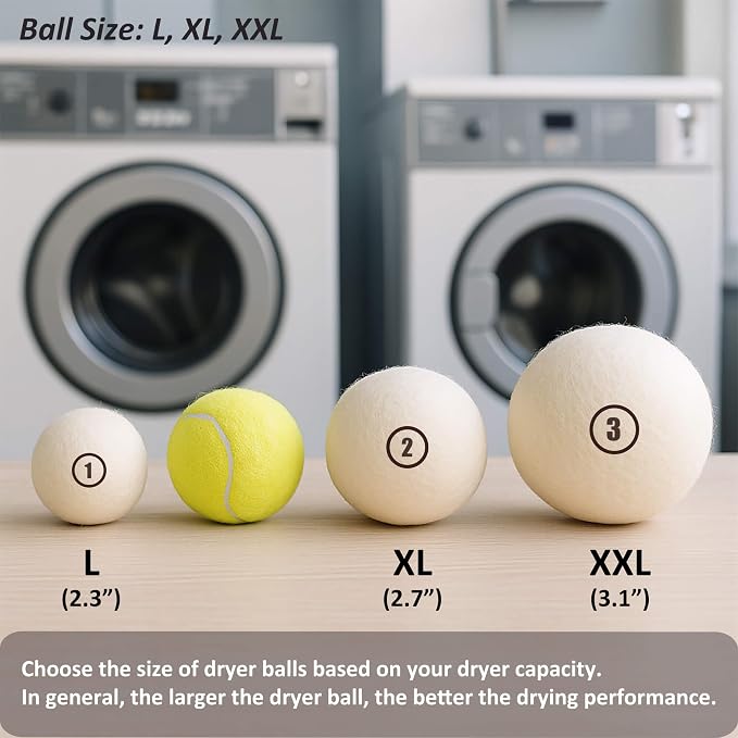 Sheep Wool Dryer Balls 4 Pack XL Premium Natural Fabric Softener, Reusable - Image 2