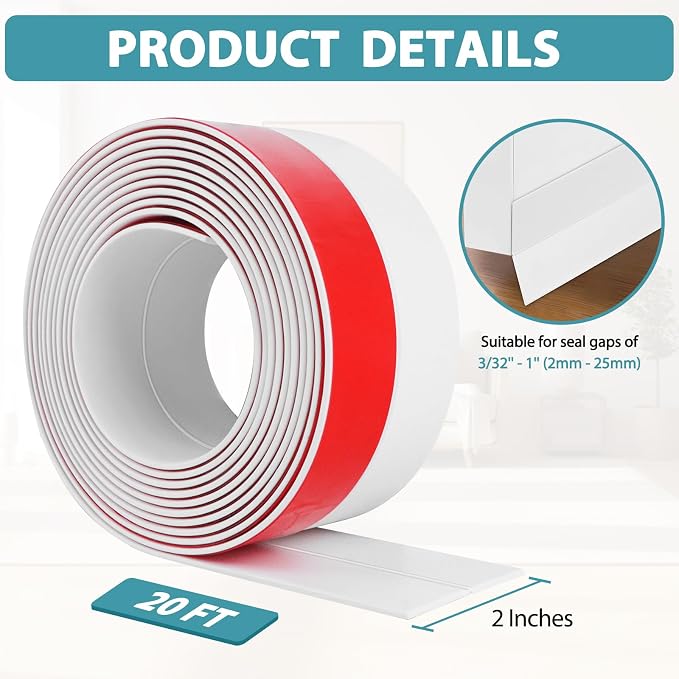 Weather Stripping Door Draft Stopper Flexible Self Adhesive Silicone Door Seal - Image 6