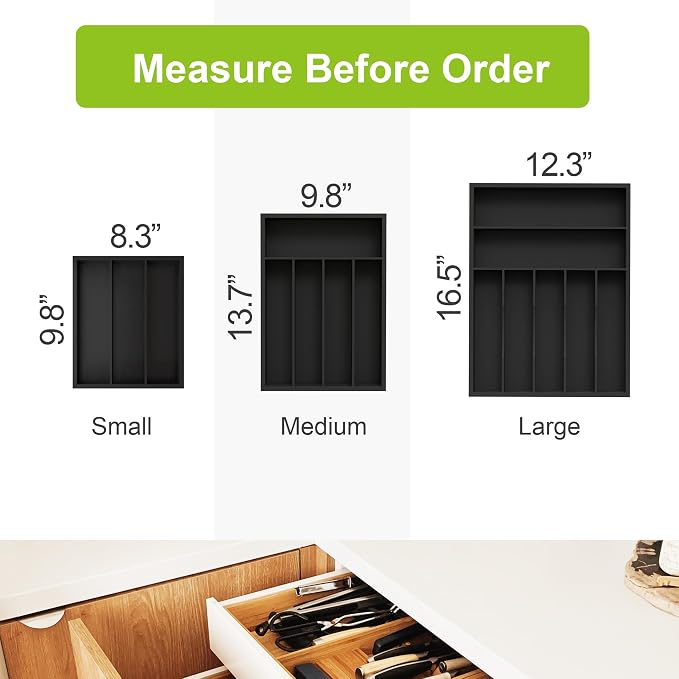 Bamboo Kitchen Drawer Organizer - Image 2