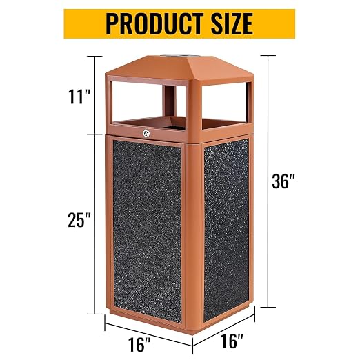 Square Waste Container with Dome Lid | Commercial Outdoor Garbage and Trash - Image 2