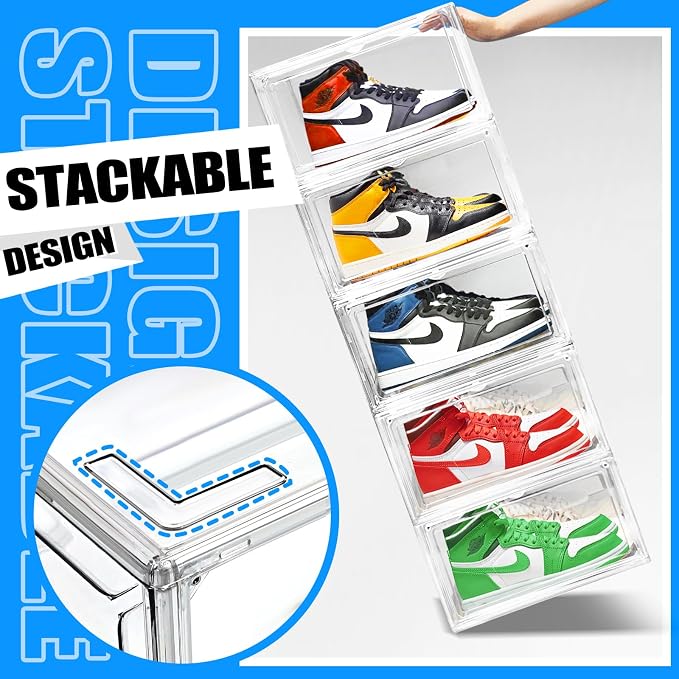 4 Pack Acrylic Shoe Boxes Sneaker Storage - Image 5