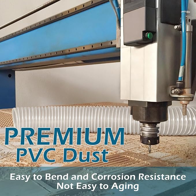 PVC Dust Collection Hose 4" x 20', Flexible Heavy PVC Fume Collection Hose - Image 6
