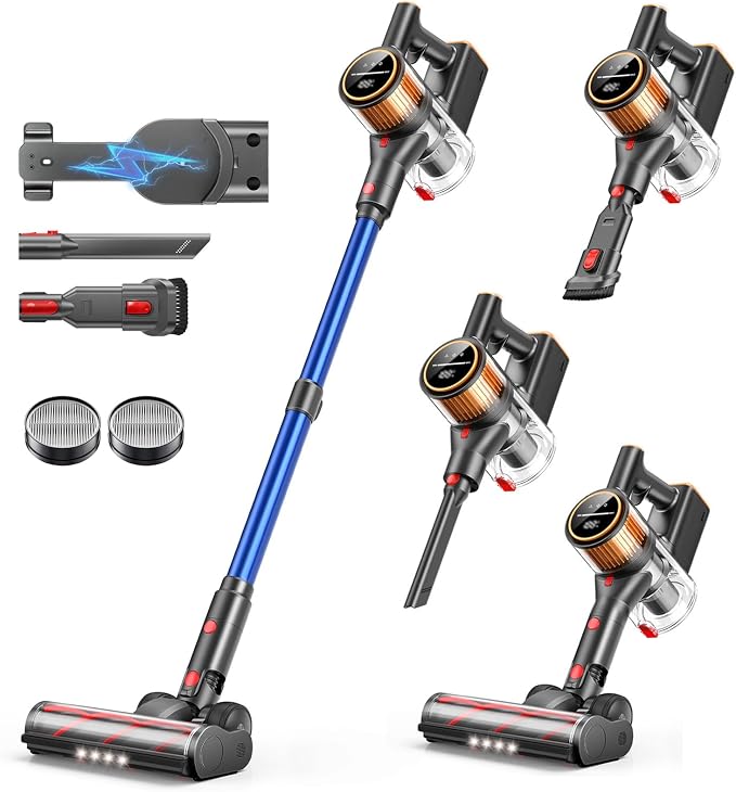 Cordless Vacuum Cleaner, 45Kpa 550W 60Mins Vacuum Cleaners by SunSare