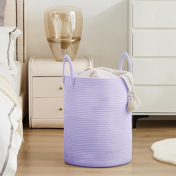 YOUDENOVA Laundry Hamper Basket, Woven 58L Tall Laundry Basket - Image 5