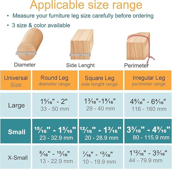 32 Pcs Chair Leg Protectors for Hardwood Floors, Silicone Felt Furniture Leg - Image 2