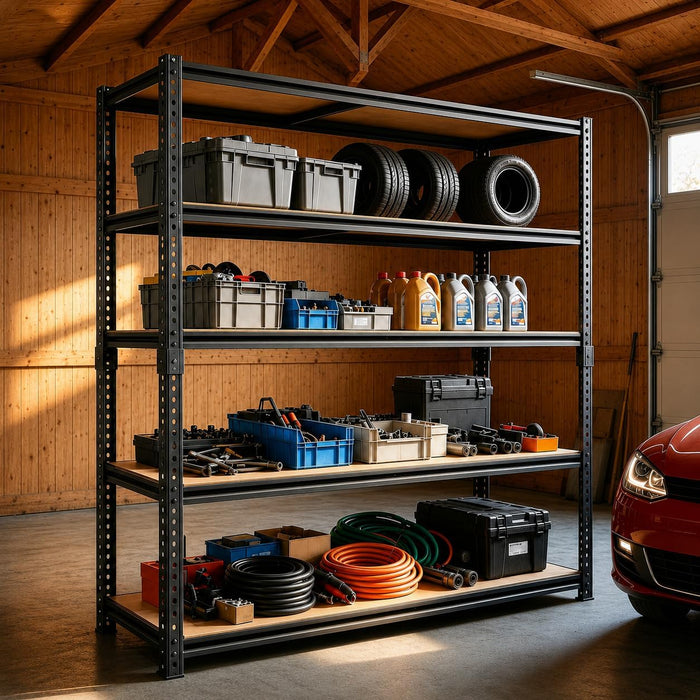 Garage Shelving，5-Tier Adjustable Storage Shelves,3080LBS Capacity Heavy Duty Shelving for Garage Carport Warehouse Basement,72" H x48 W x24 D