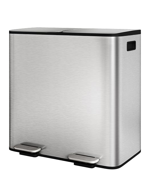 GarveeHome 2 x 10.6 gal Stainless Steel Double Trash Can by GarveeHome