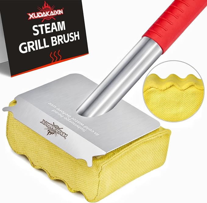 Grill Brush Bristle Free, Aramid Fiber Wavy Pad Seamless-Fit Cast by XUDAKAIXIN