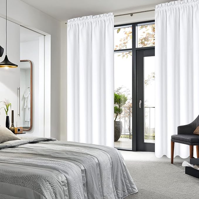DWCN White Curtains for Living Room Thermal Insulated, 50% Light Blocking - Image 2