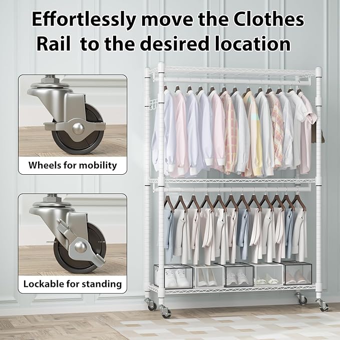 Homdox 3 Tier Heavy Duty Garment Rack - Image 5
