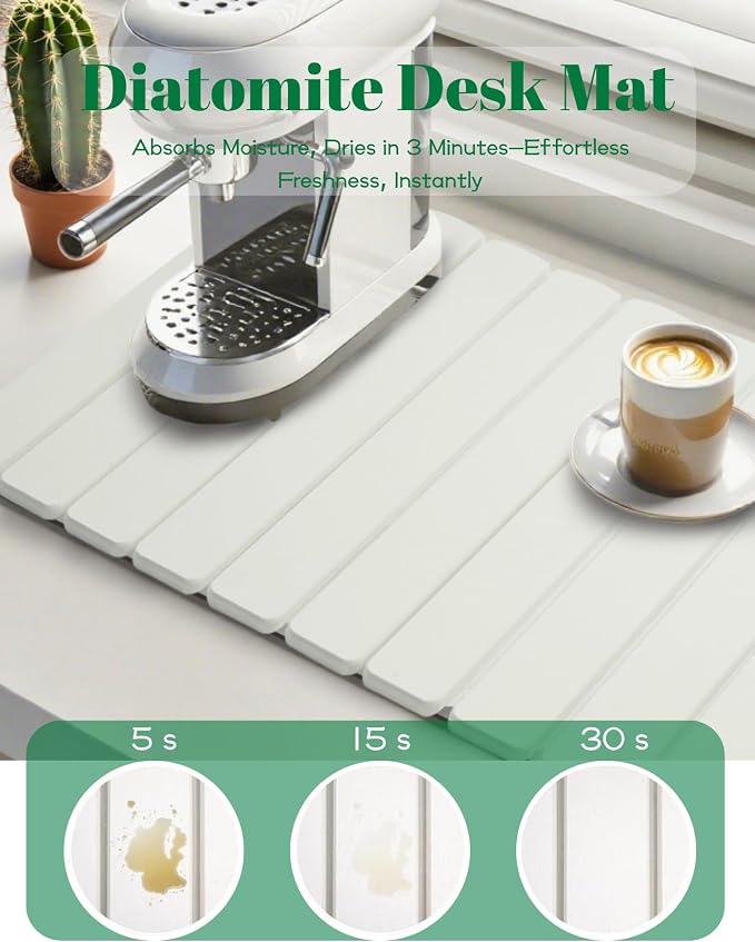 Dish Drying Mat, Diatomaceous Earth Absorbent Quick-Dry, Collapsible Stone - Image 3