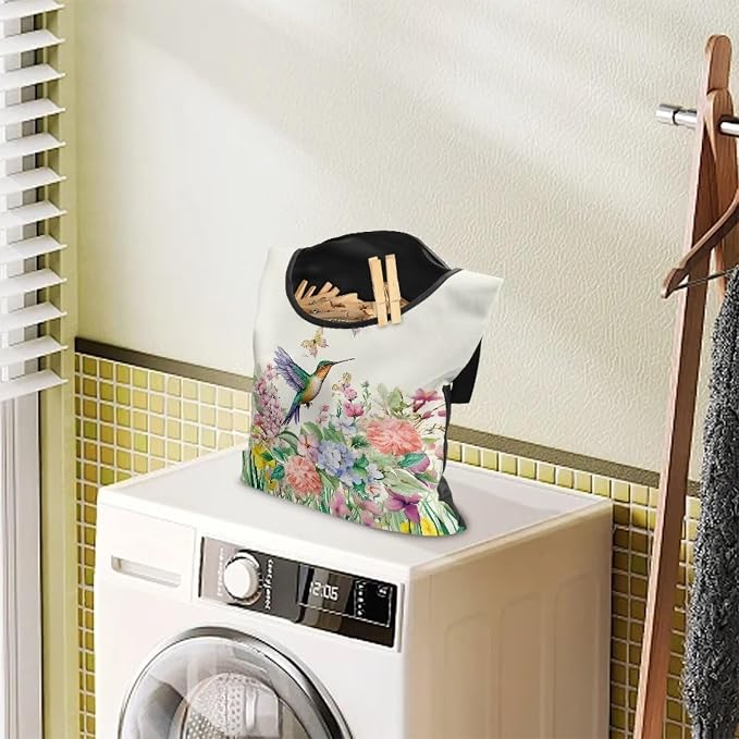 Hummingbird Handy Clothespin Bags Floral Space-Saving Clothespin Storage Hanger - Image 3
