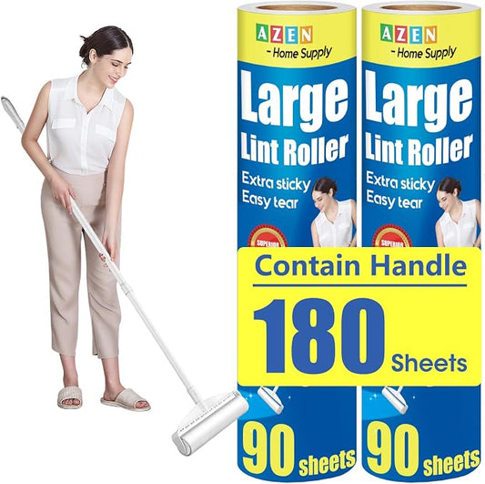 AZEN Large Lint Rollers for Pet Hair, Extra Sticky, 9.45 in Rollers for Floor by AZEN