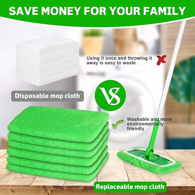 6 Pack Reusable Microfiber Mop Pads Compatible - Image 4