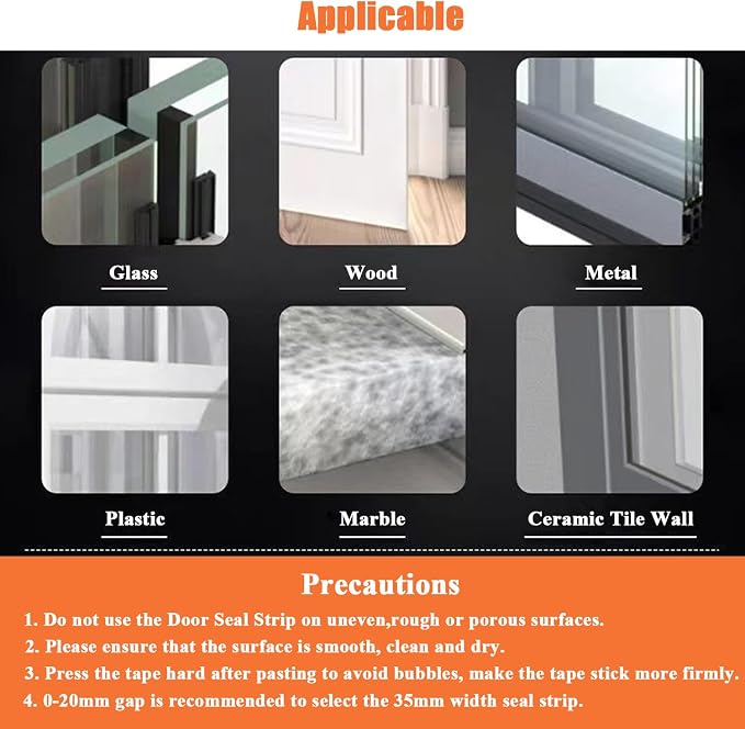 Dstorelhp Upgraded Weather Stripping, No Residue Door Draft Stopper, Silicone - Image 6
