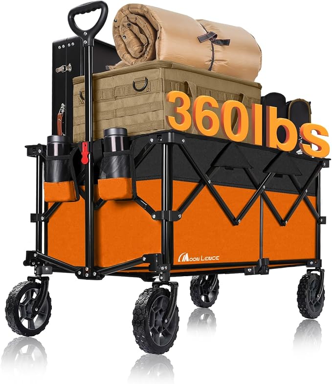 Moon Lence Collapsible Folding Wagon Cart Heavy Duty Folding Garden Portable by MoonLence