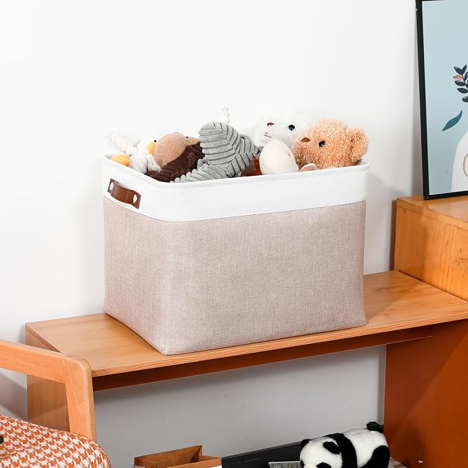 DULLEMELO Fabric Storage Bins, Lining Fabric Baskets - Image 2