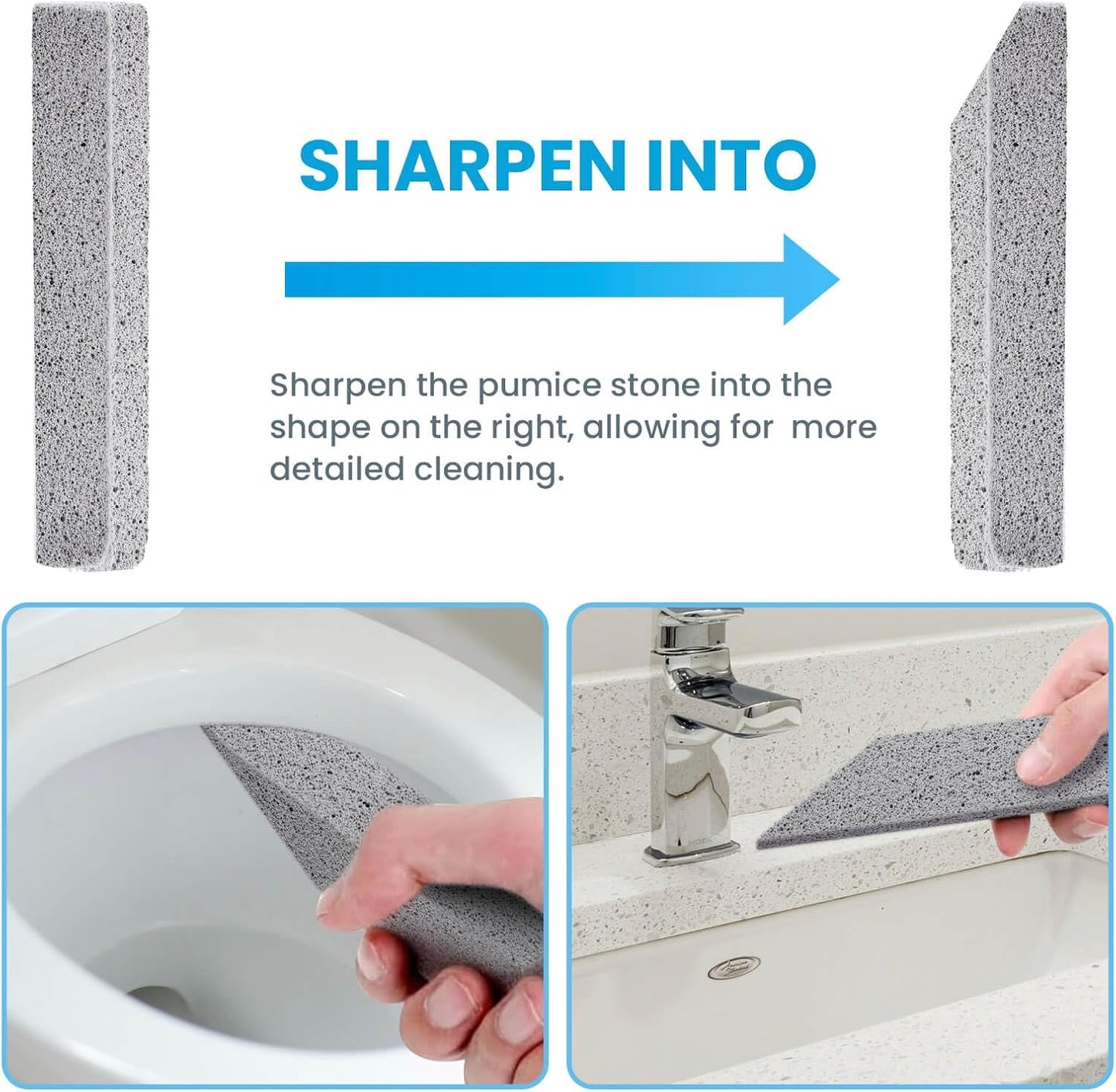 Riuja 14 Pack Pumice Stone Toilet Bowl Cleaner, Pumice Stone for Cleaning | Pumice Scouring Stick Removes Limescale, Hard Water Stains & Rust from Toilets, Tubs, Grills, Pools and More