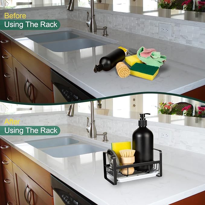 TEZZ Sponge Holder for Kitchen Sink- Stainless Steel Kitchen Sink Caddy for - Image 4
