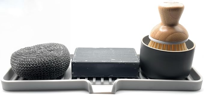 Happitasa Silicone Soap Dish Tray and Sponge Holder - Image 2