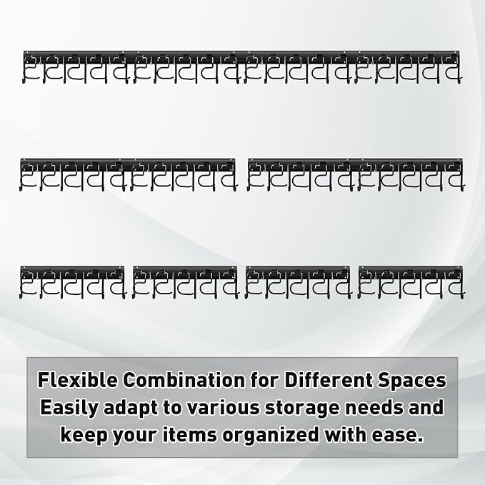 LEYU Metal Garage Tool Organizer Wall Mount, 2 Pack Garden Tool Organizer - Image 5