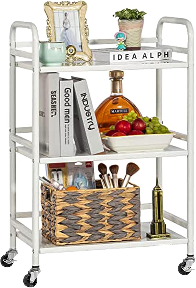 HDANI 3 Tier Rolling Cart Shelves, Heavy Duty Multifunctional Metal by HDANI