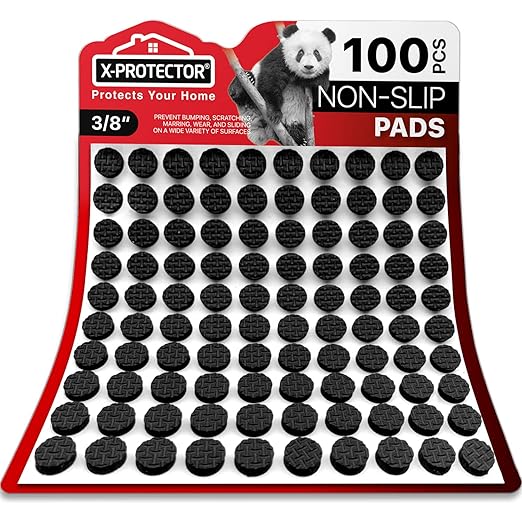 X-Protector Cabinet Door Bumpers 100 PCS Small Black Rubber Pads 3/8' by X-Protector