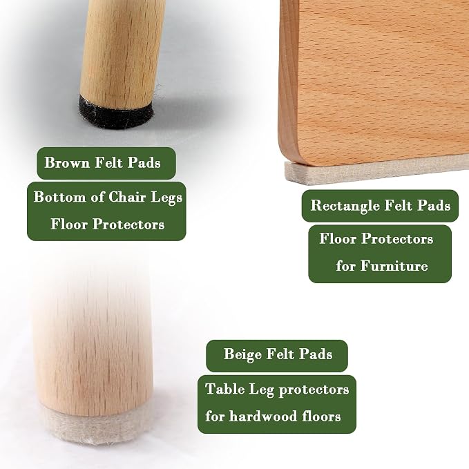 Fursafe&Q Felt Furniture Pads, Furniture Felt Pads - Image 6