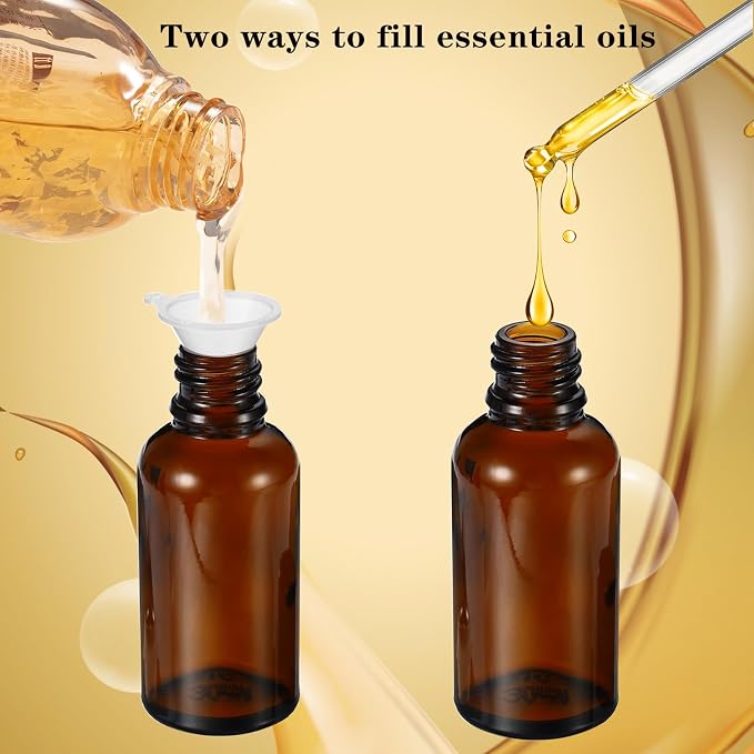 10ML Roller Bottles for Essential Oil, 4 Pack Empty Amber Glass Roller Bottle - Image 5