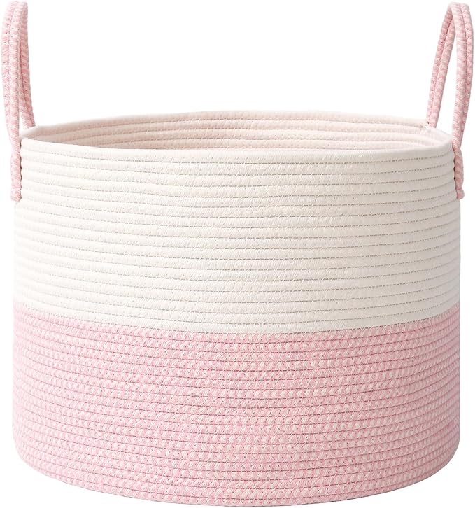 Woven Blanket Basket, 65L Large Rope Storage Bin by JMvicyroam