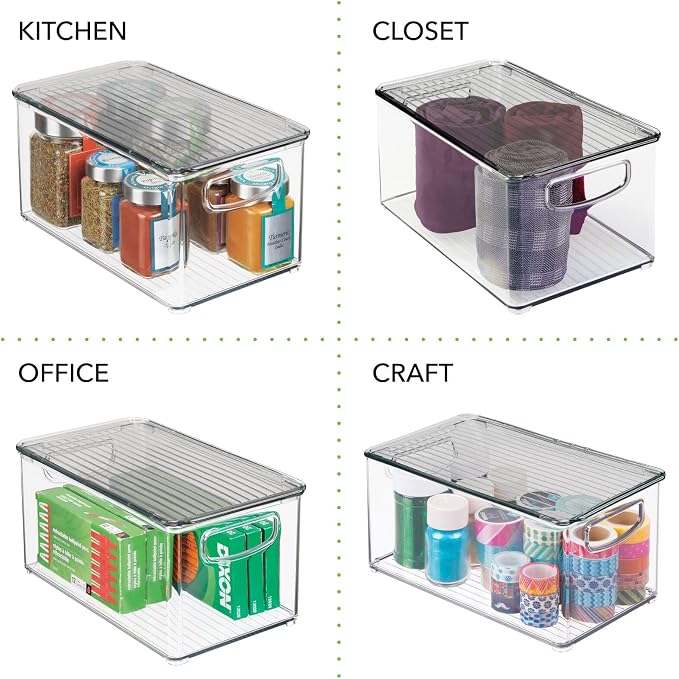 mDesign Plastic Deep Storage Bin Box Container - Image 10