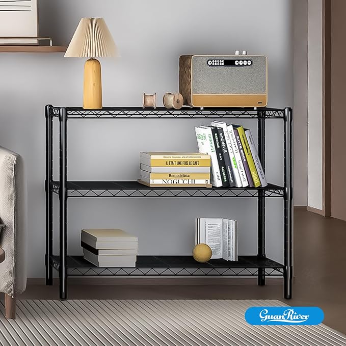 3-Shelf Adjustable Metal Shelf Wire Shelving Unit Storage Rack Display Shelf - Image 7