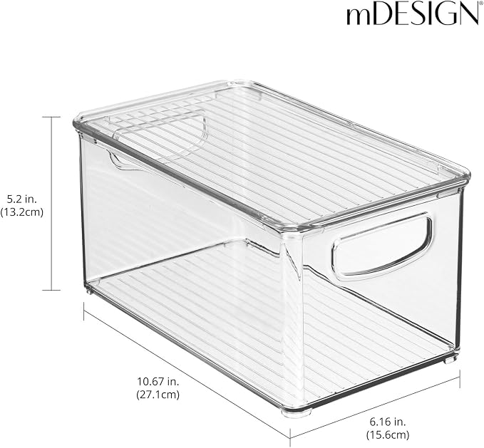 mDesign Plastic Deep Storage Bin Box Container - Image 3