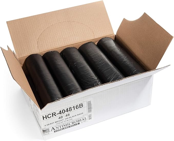 Aluf Plastics High Density Trash Bags, 45 Gallon, 16 Micron, - Image 2