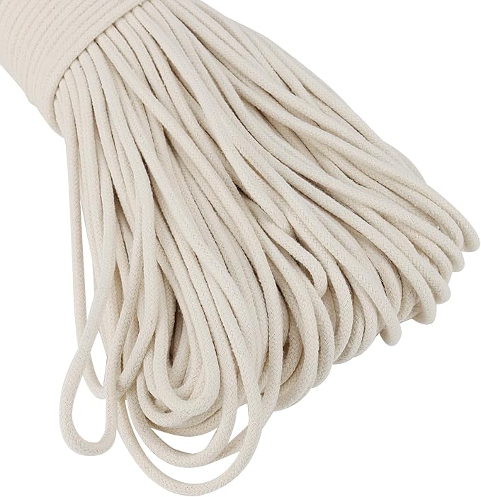SOUJAP 5/32 Inch White Natural Cotton Clothesline Rope, 4mm x 328 Feet Cotton - Image 8