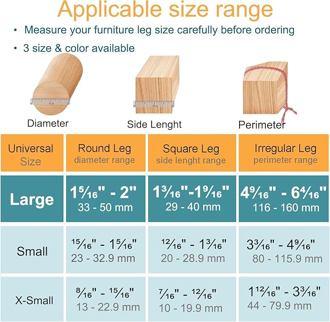 16 Pcs Chair Leg Protectors for Hardwood Floors, Silicone Felt Furniture Leg - Image 2