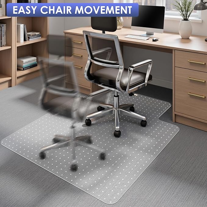 Kuyal Office Chair Mat for Carpet, 2 Pack 36x48 Clear Heavy Duty Computer Chair - Image 6