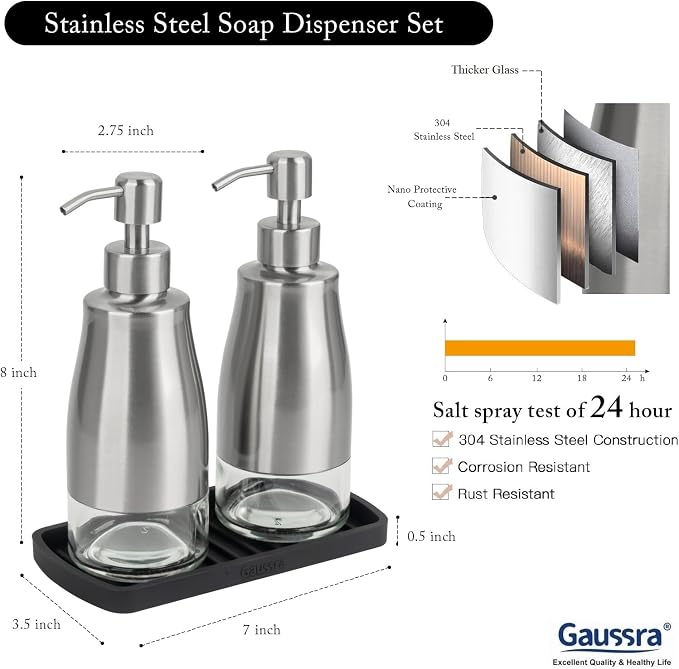Gaussra Kitchen Soap Dispenser Set - Image 3