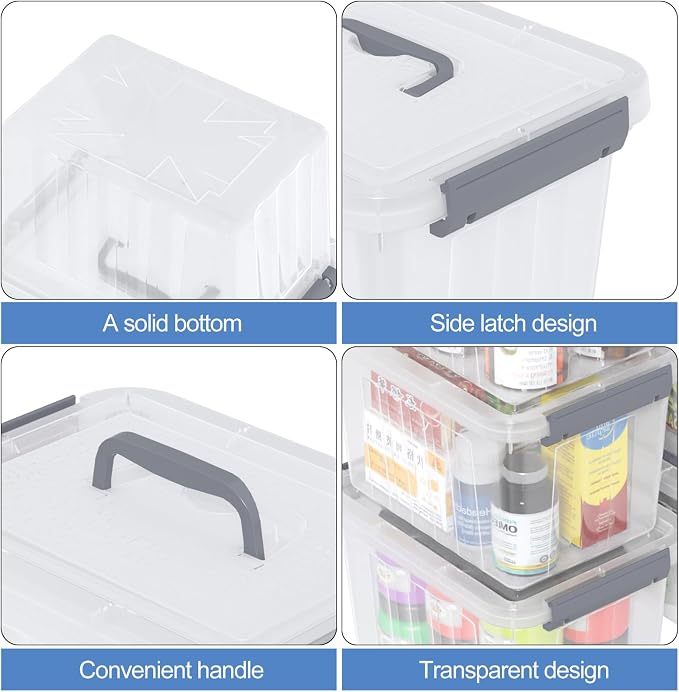 6 Quart Small Clear Plastic Storage Bins - Image 4
