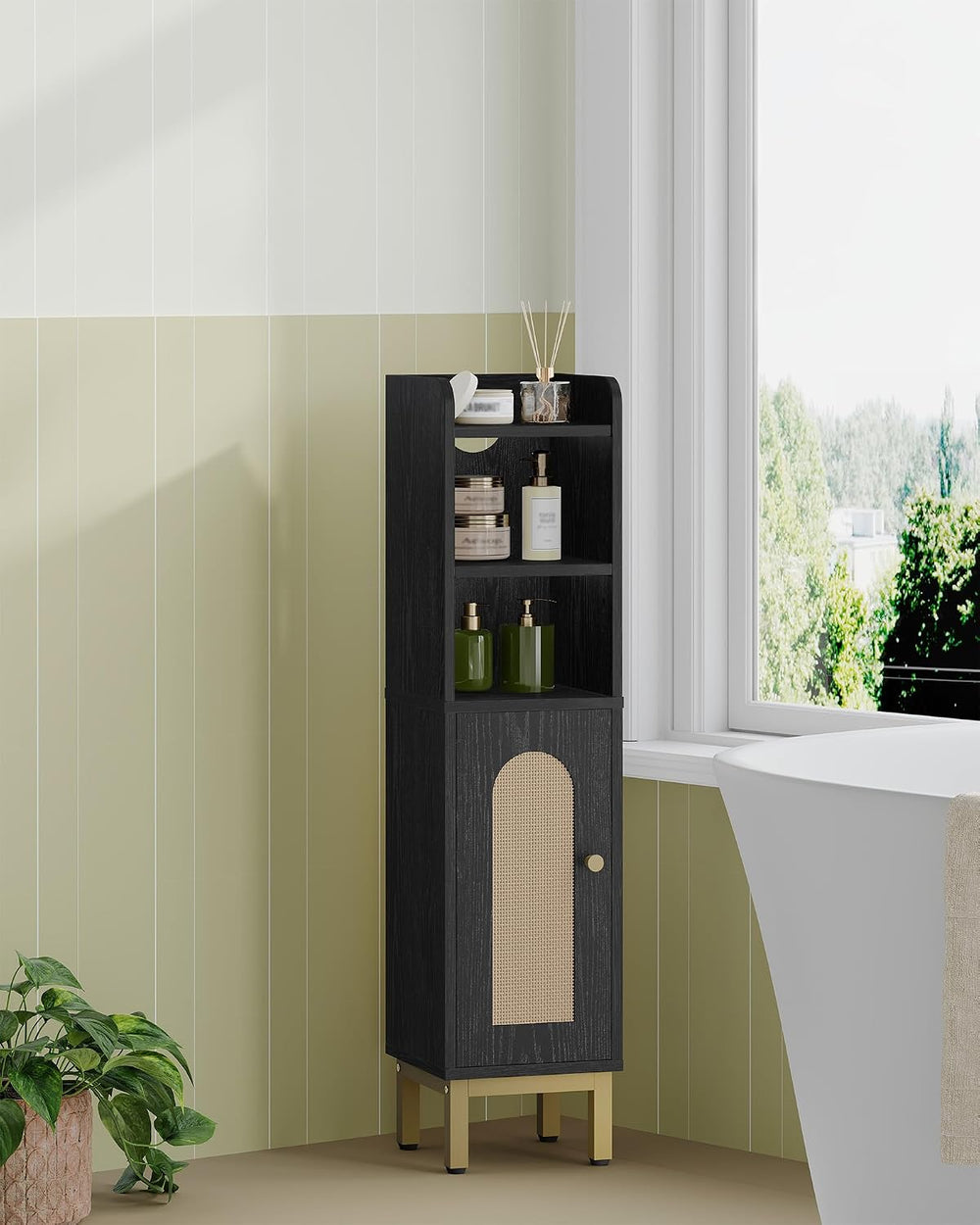 Hzuaneri Bathroom Storage Cabinet, Small Corner Floor Cabinet